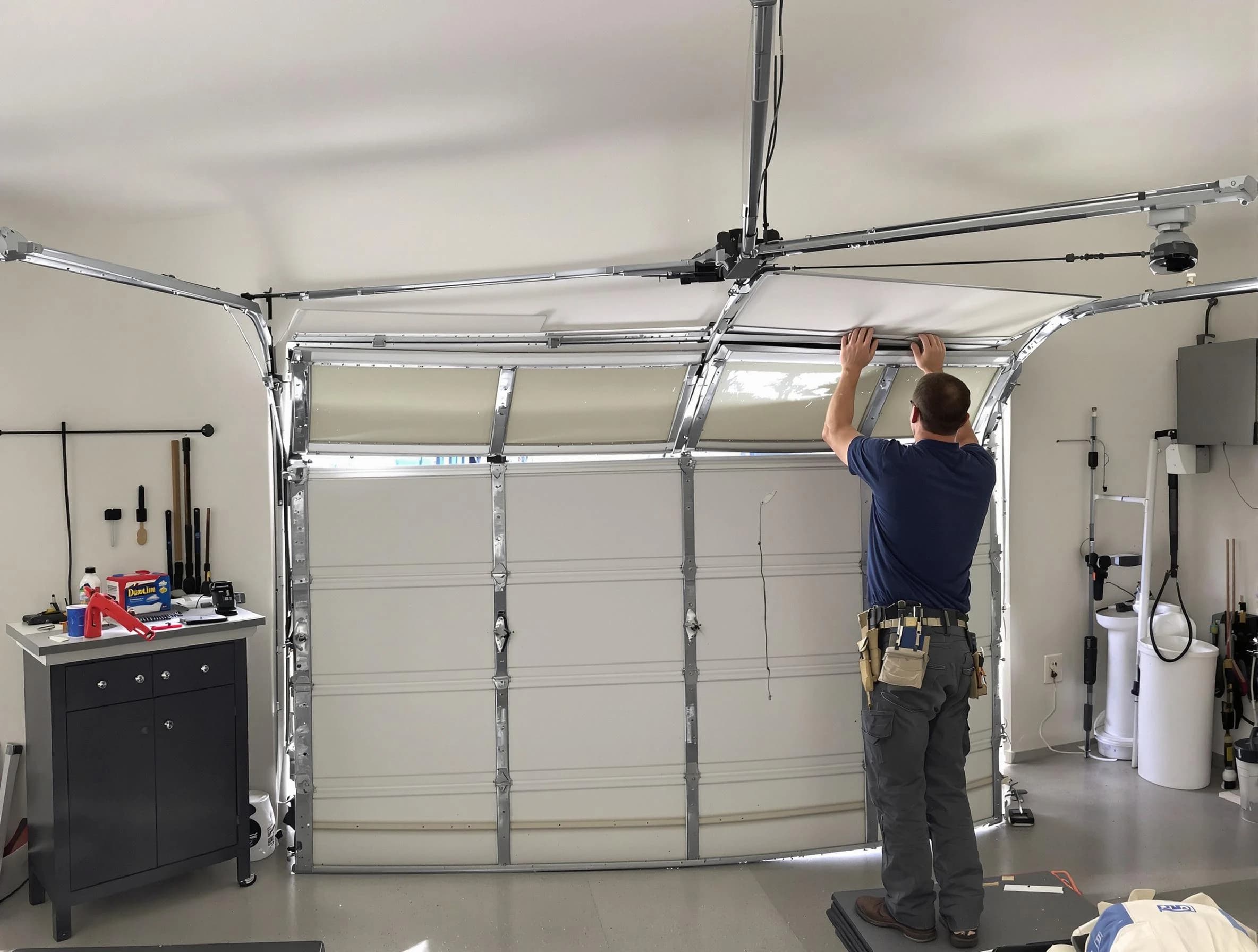 Lake Wilderness Garage Door Repair specialist performing precise section replacement on Lake Wilderness garage door