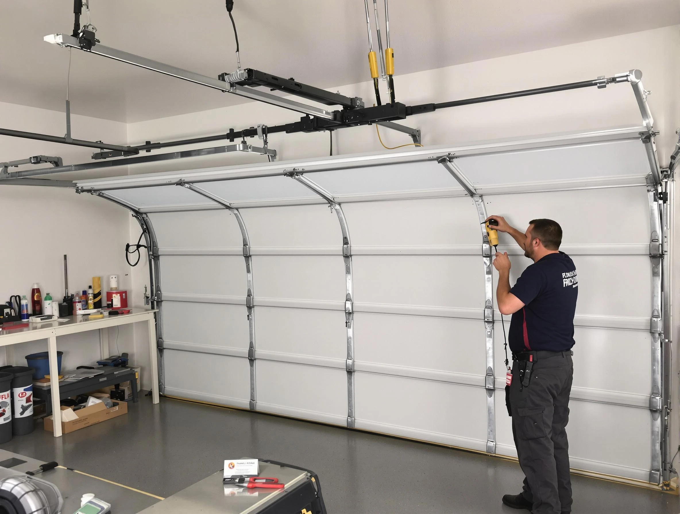 Lake Wilderness Garage Door Repair certified technician performing overhead door system repair in Lake Wilderness